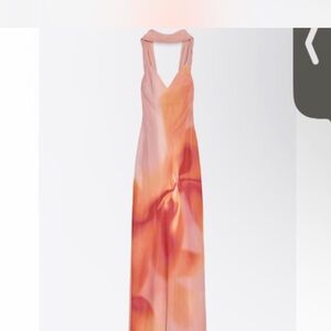 Elegant Pink and Orange Women's Dress